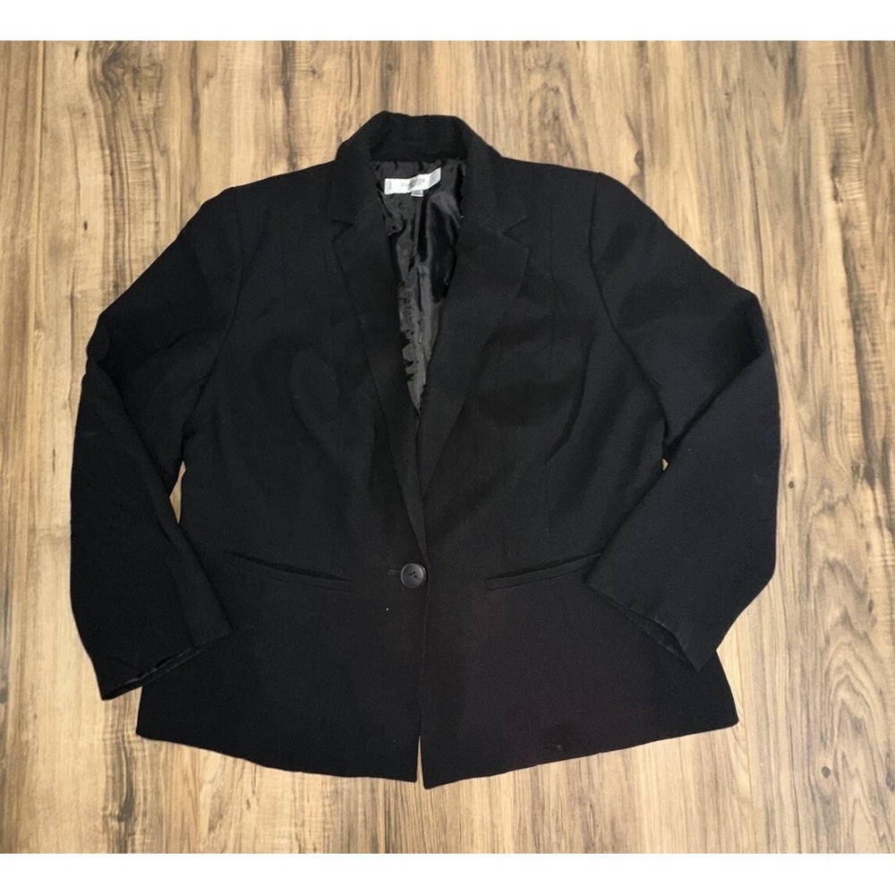 Women's Jones Studio Separates One Button Blazer Size 14W Black